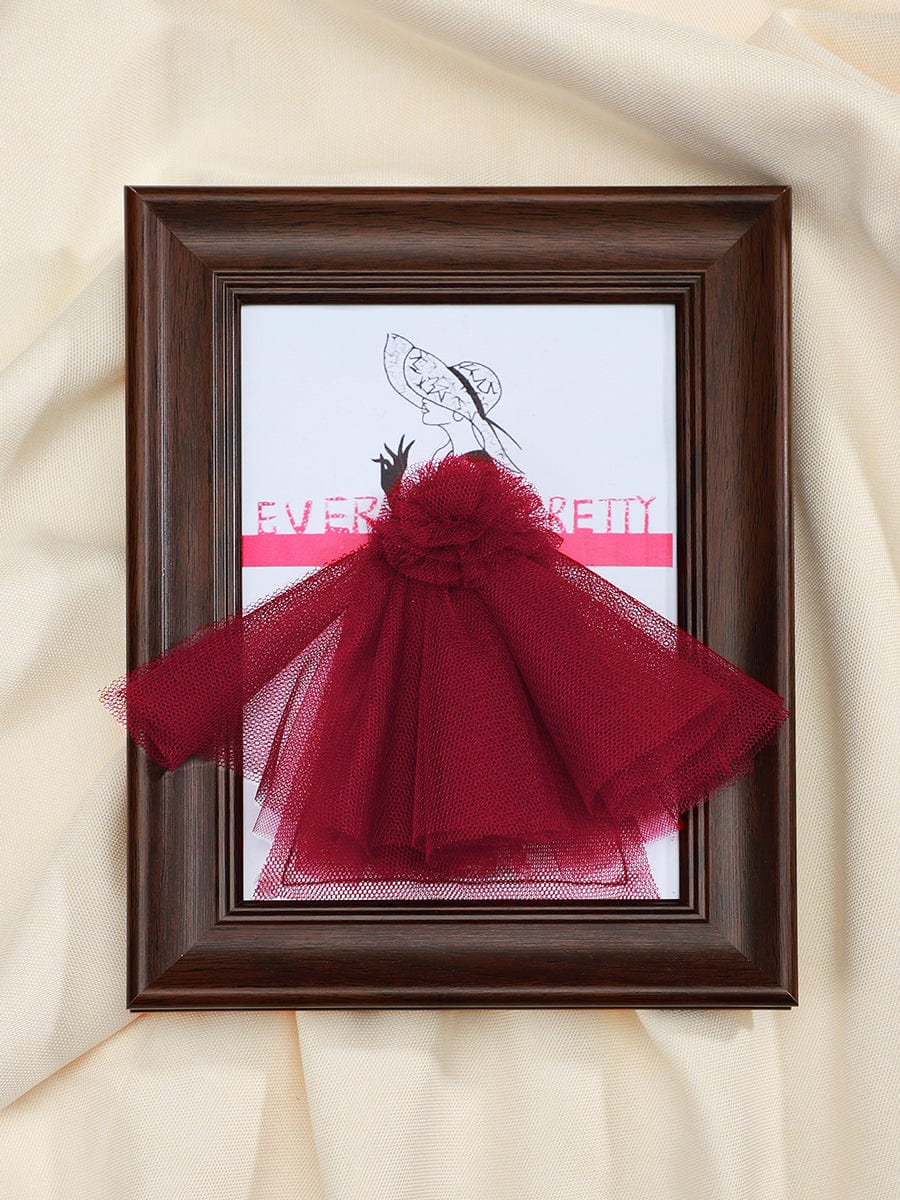 3D Dress Shadow Box Frame Decoration #color_Burgundy