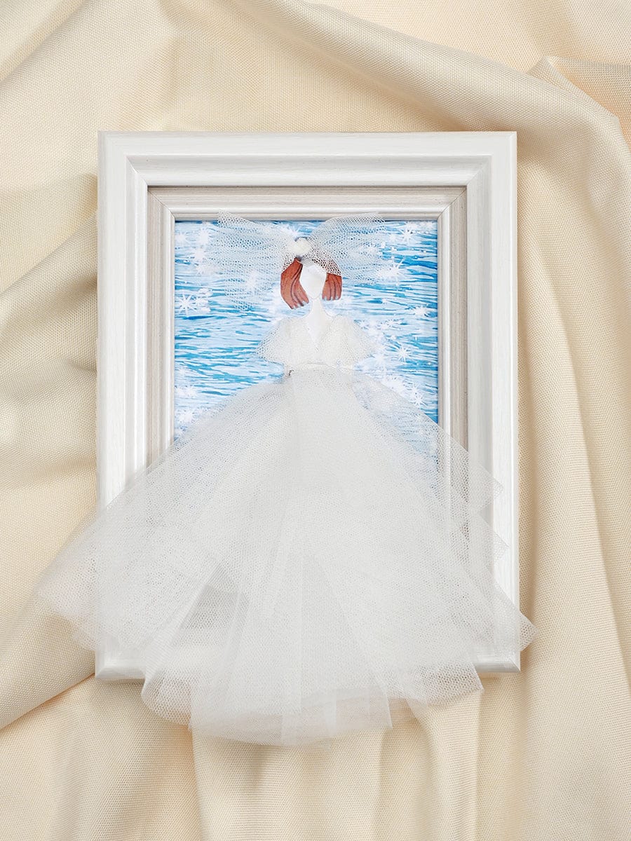 3D Dress Shadow Box Frame Decoration #color_Cream