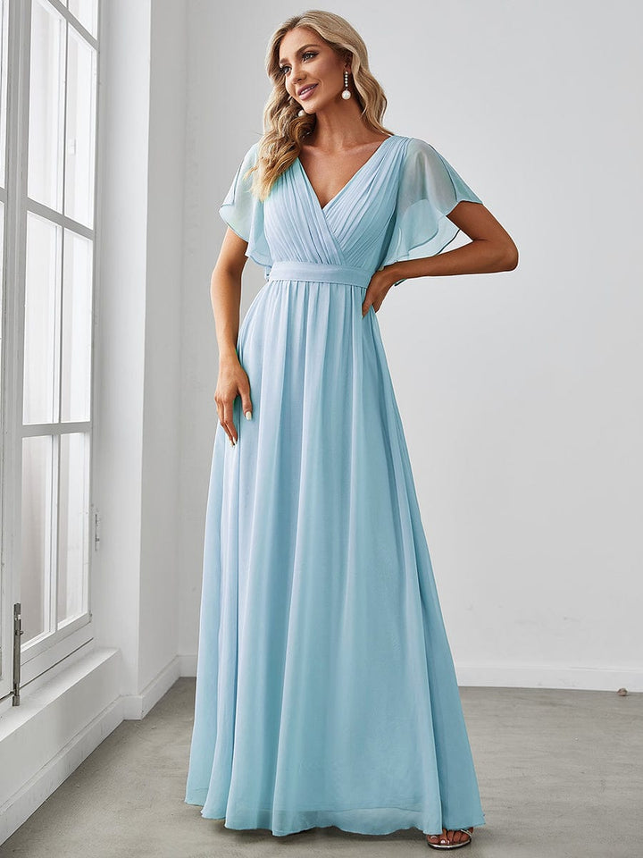 Evening Dress Appliqued Plus Size Chiffon Maxi With Long Lantern