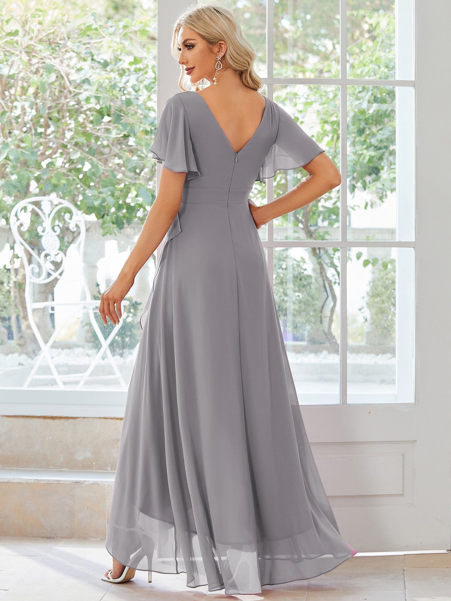 Grey Bridesmaid Dresses #style_ES01749GY