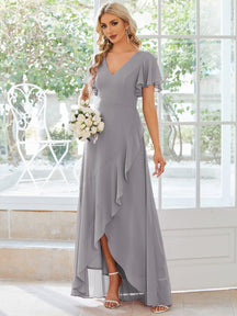 Grey Bridesmaid Dresses #style_ES01749GY