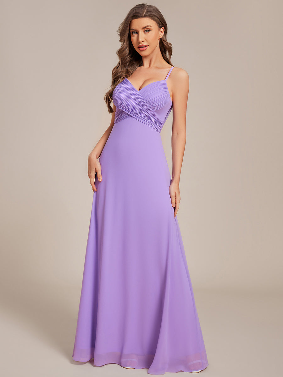 Sweetheart Draped Back Floor Length Bridesmaid Dress #color_Lavender