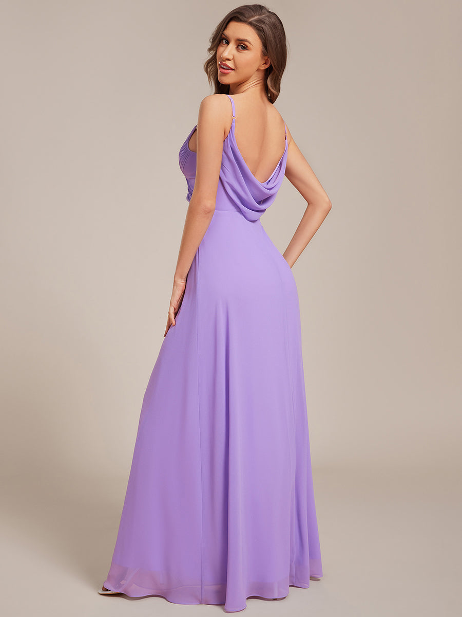 Sweetheart Draped Back Floor Length Bridesmaid Dress #color_Lavender