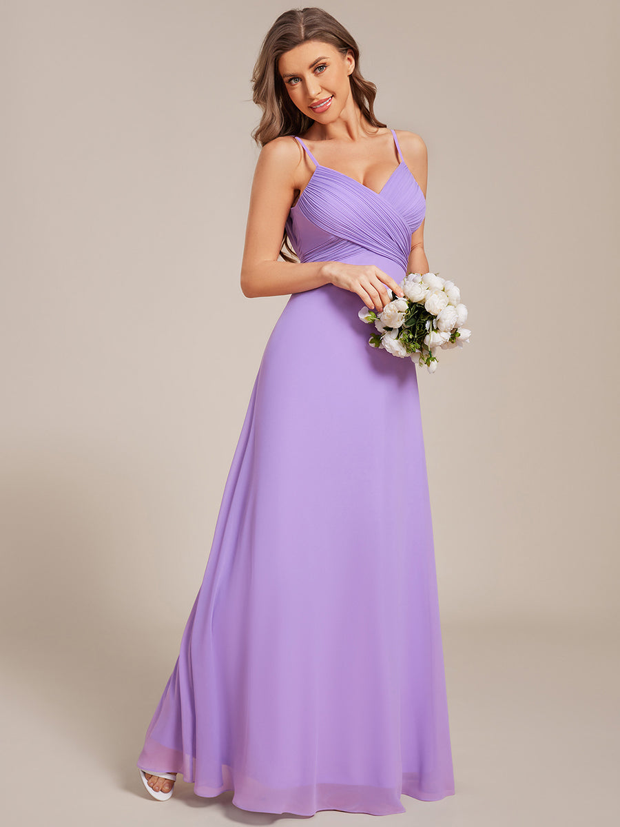 Sweetheart Draped Back Floor Length Bridesmaid Dress #color_Lavender