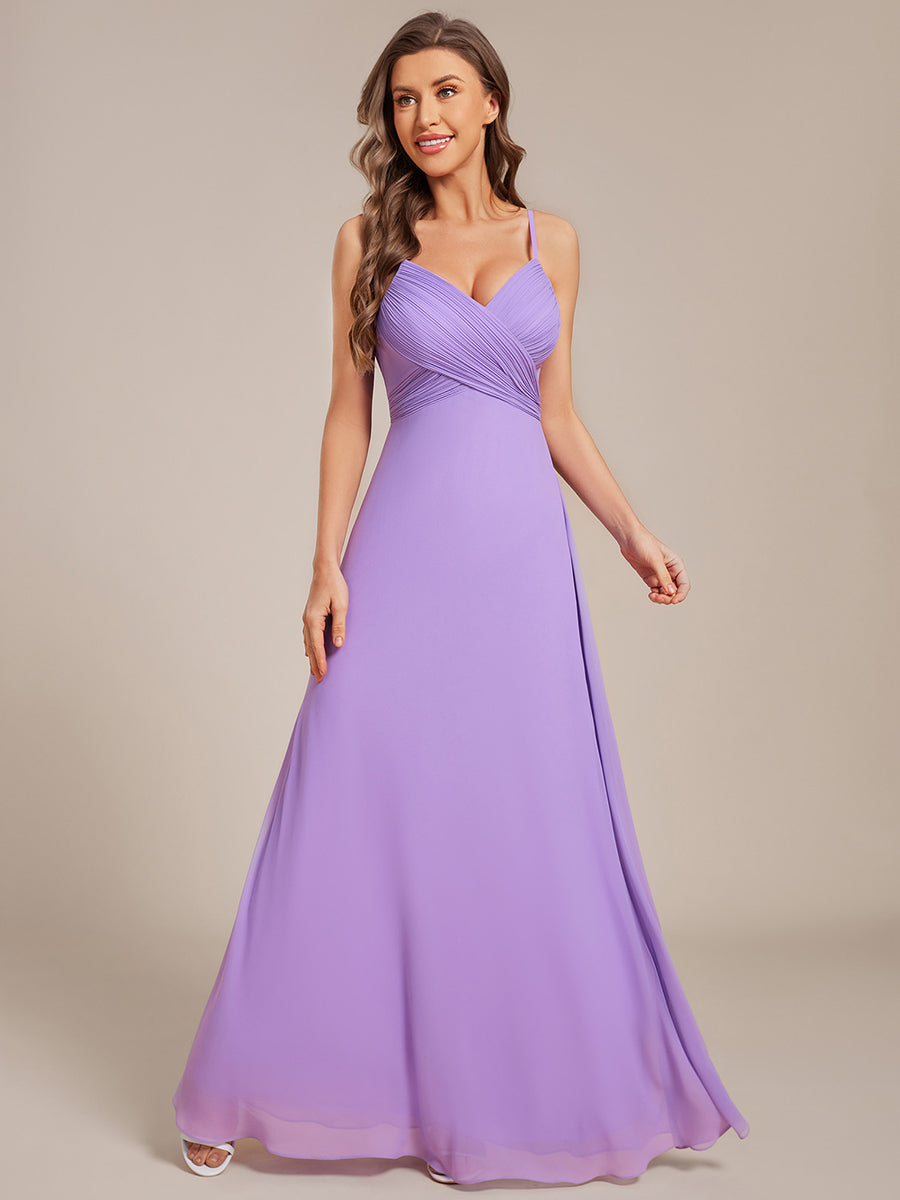 Sweetheart Draped Back Floor Length Bridesmaid Dress #color_Lavender