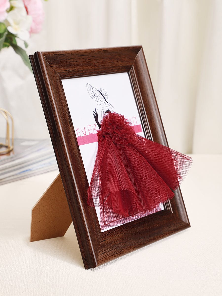 3D Dress Shadow Box Frame Decoration #color_Burgundy