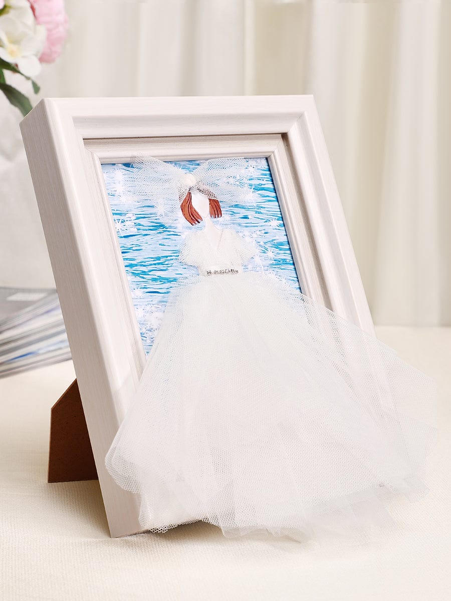 3D Dress Shadow Box Frame Decoration #color_Cream