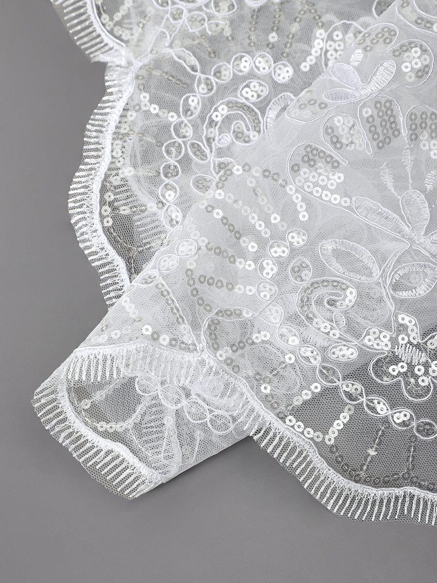 Elegant Lace and Applique Cathedral Bridal Veil #color_Cream