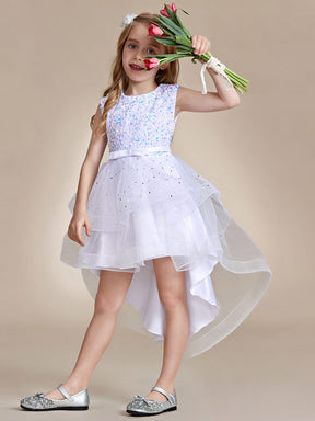 High low tulle 2024 flower girl dress