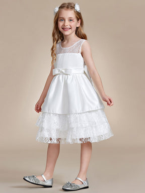 Rose gold and outlet white flower girl dress