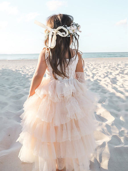 Spaghetti strap flower girl dress online