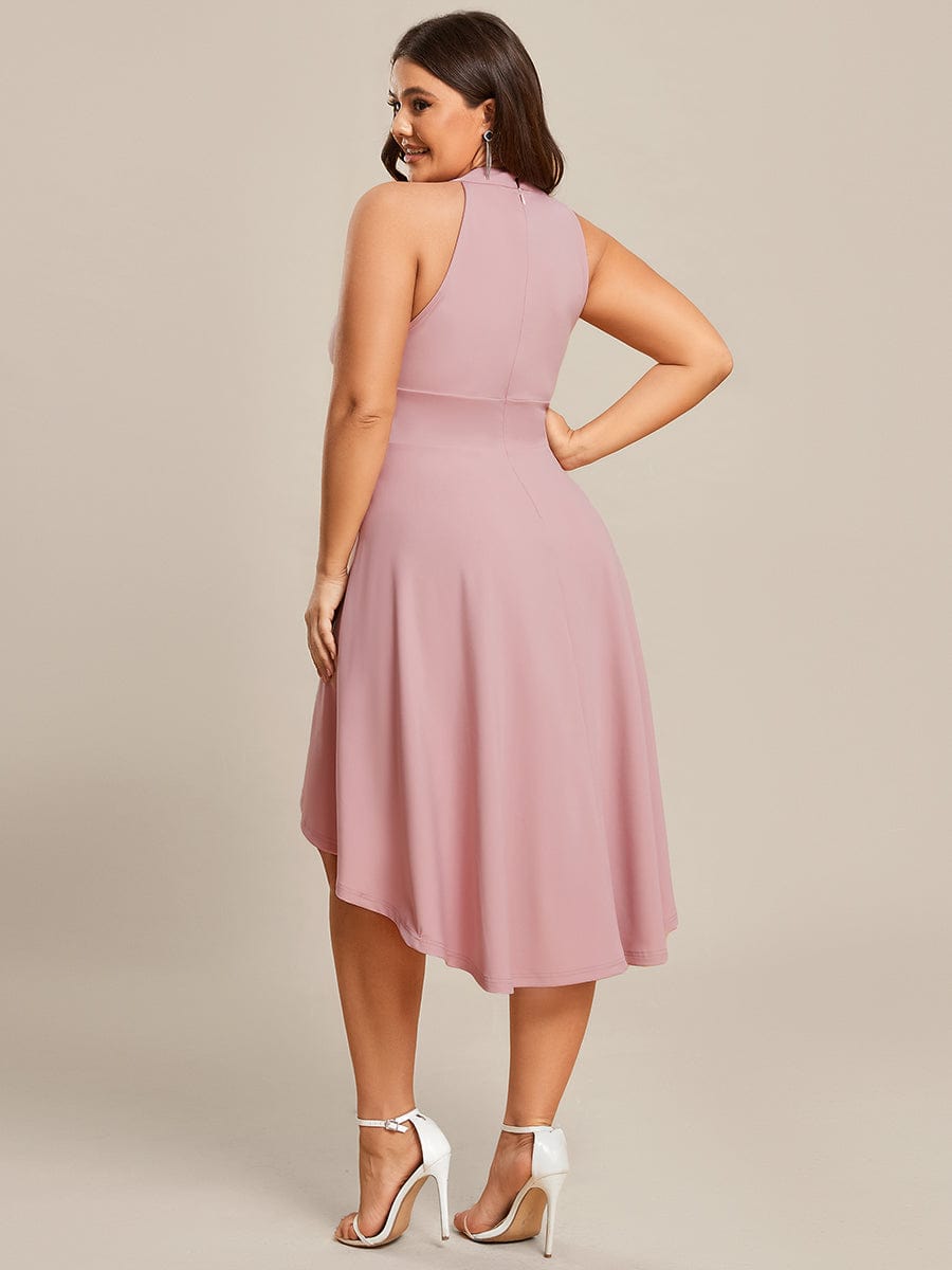 A-Line Halter Summer Sundresses Causal Cocktail Dress #color_Dusty Rose