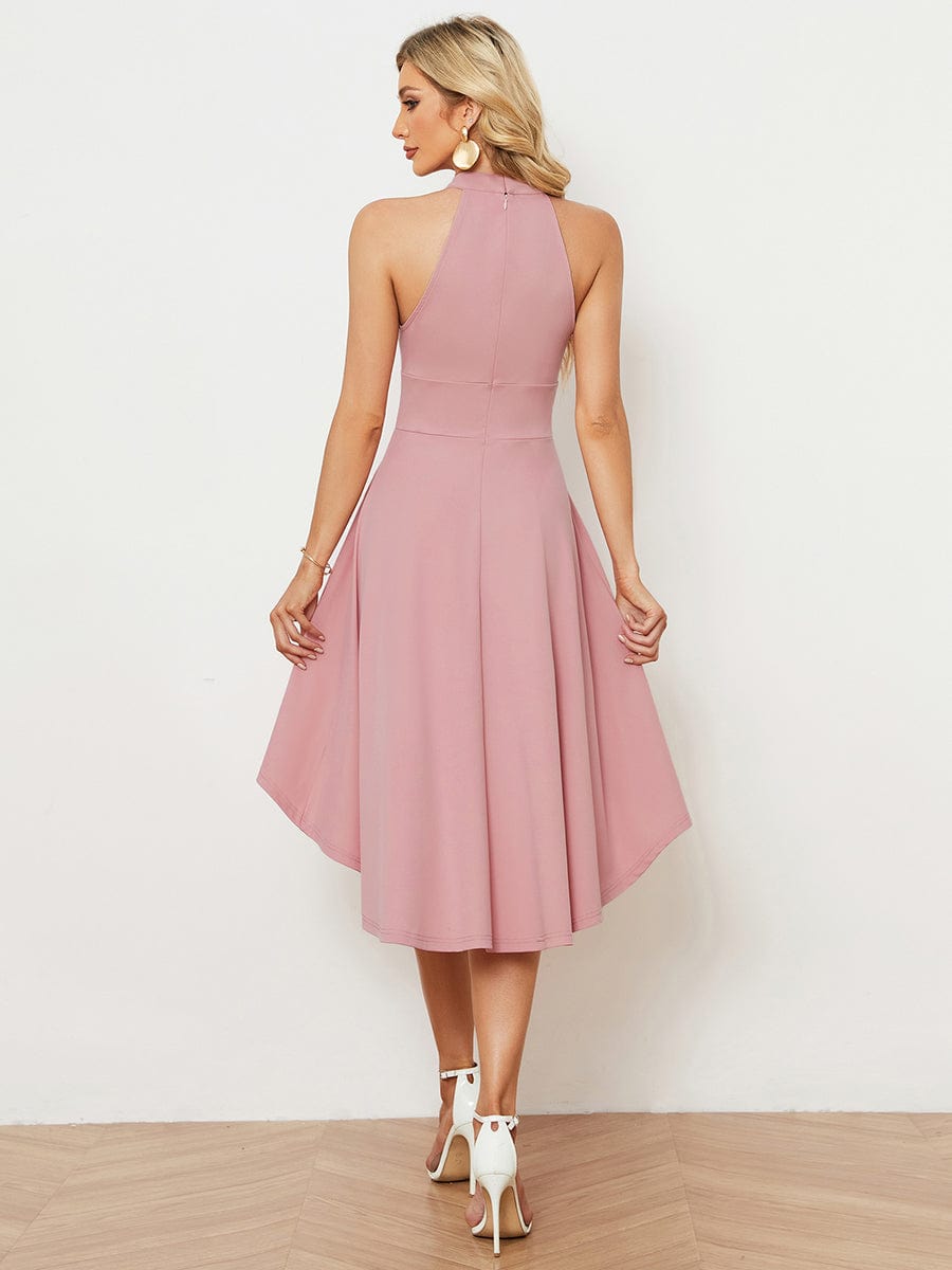 A-Line Halter Summer Sundresses Causal Cocktail Dress #color_Dusty Rose