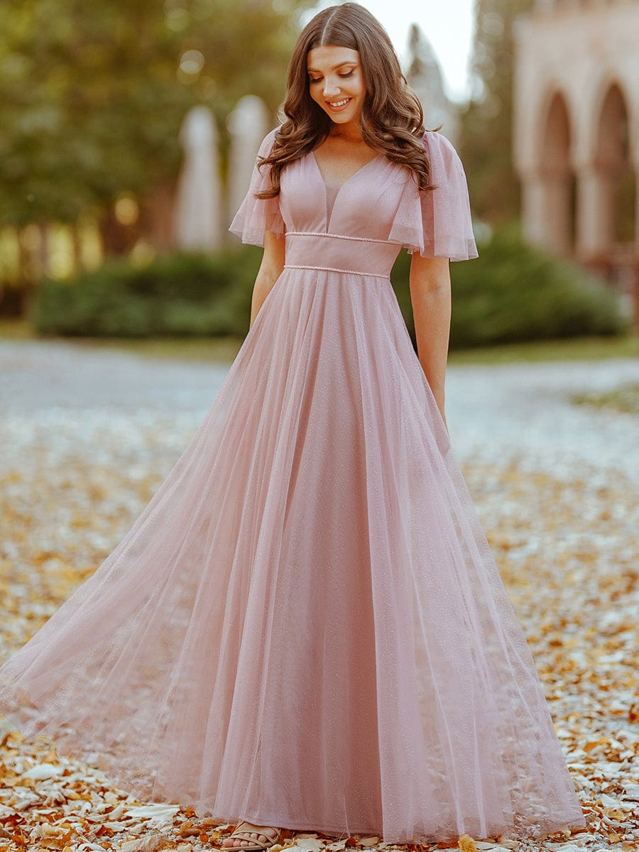 Pink Tulle Bridesmaid Dresses #style_EE00278PK