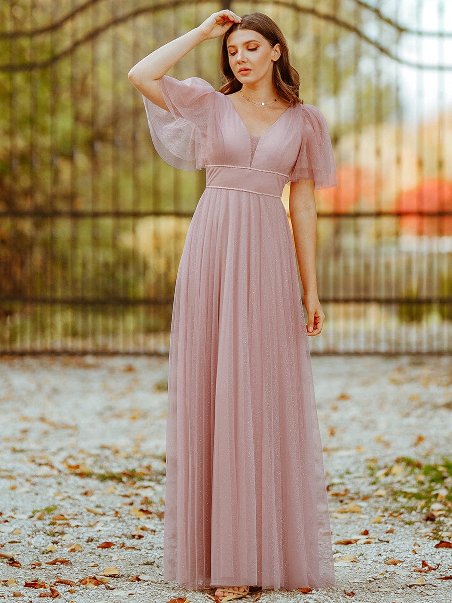 Pink Tulle Bridesmaid Dresses #style_EE00278PK