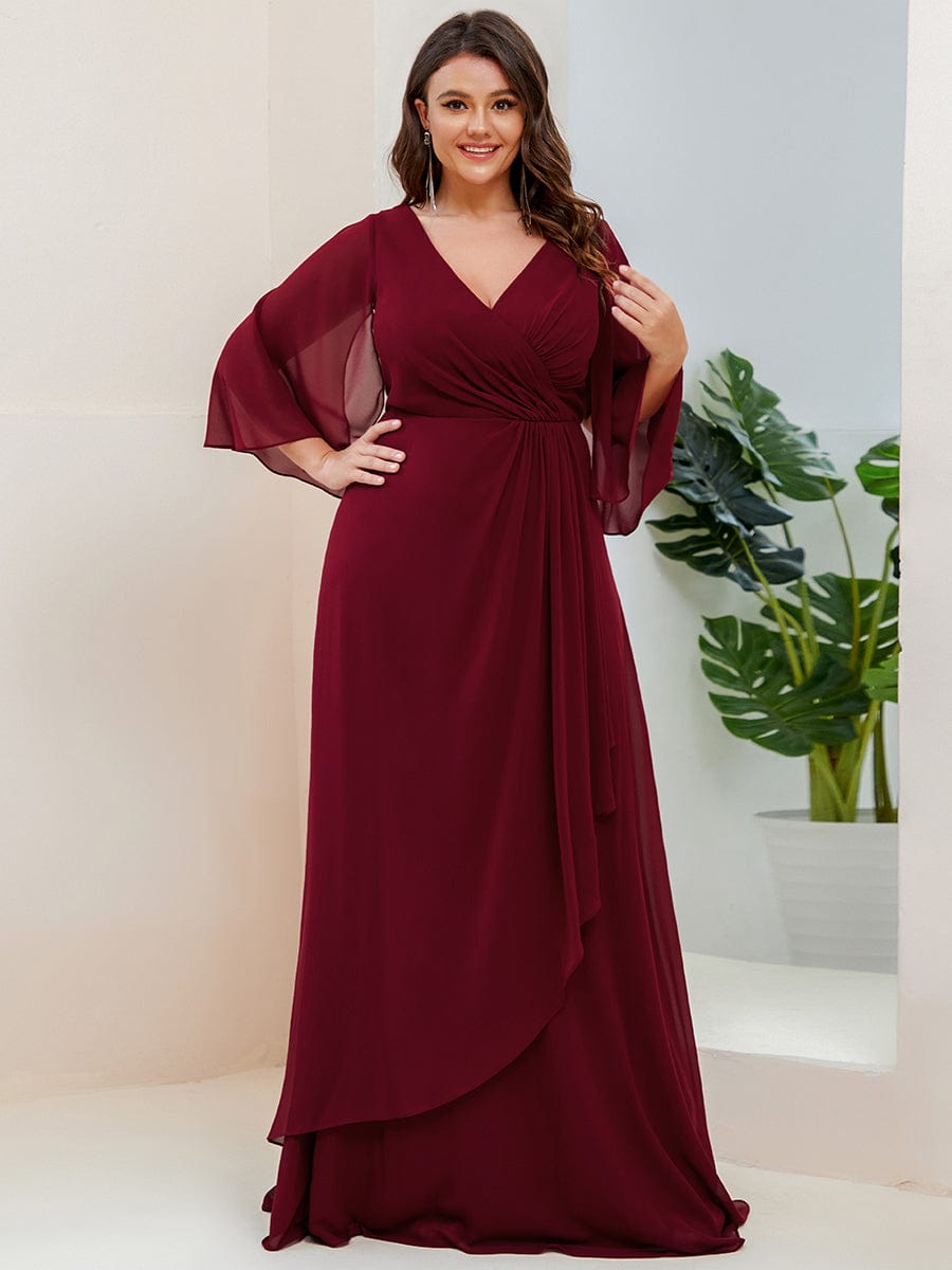 Split sleeve dress sales plus size