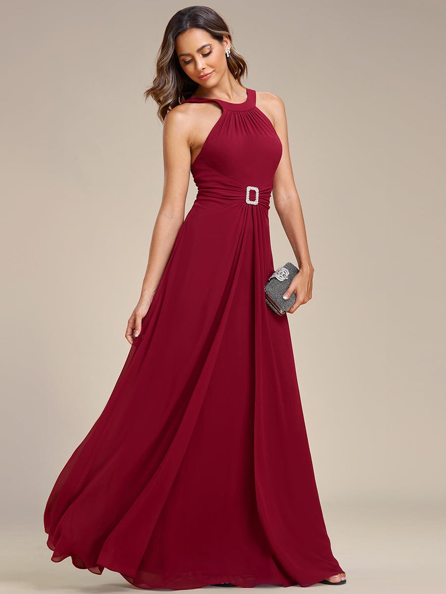 Chiffon halter gown hotsell