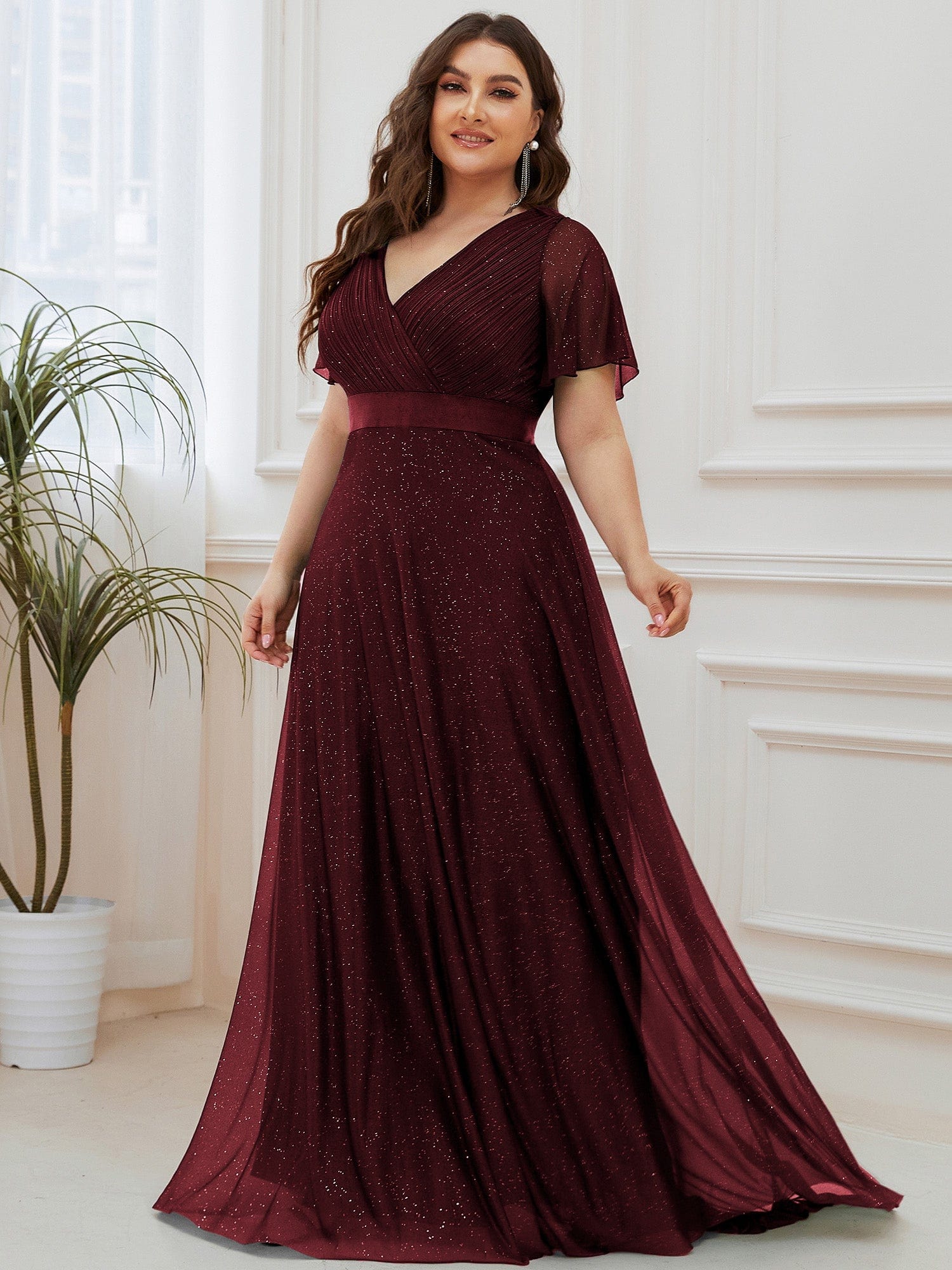 Burgundy Concert Dresses #style_EE50159BD