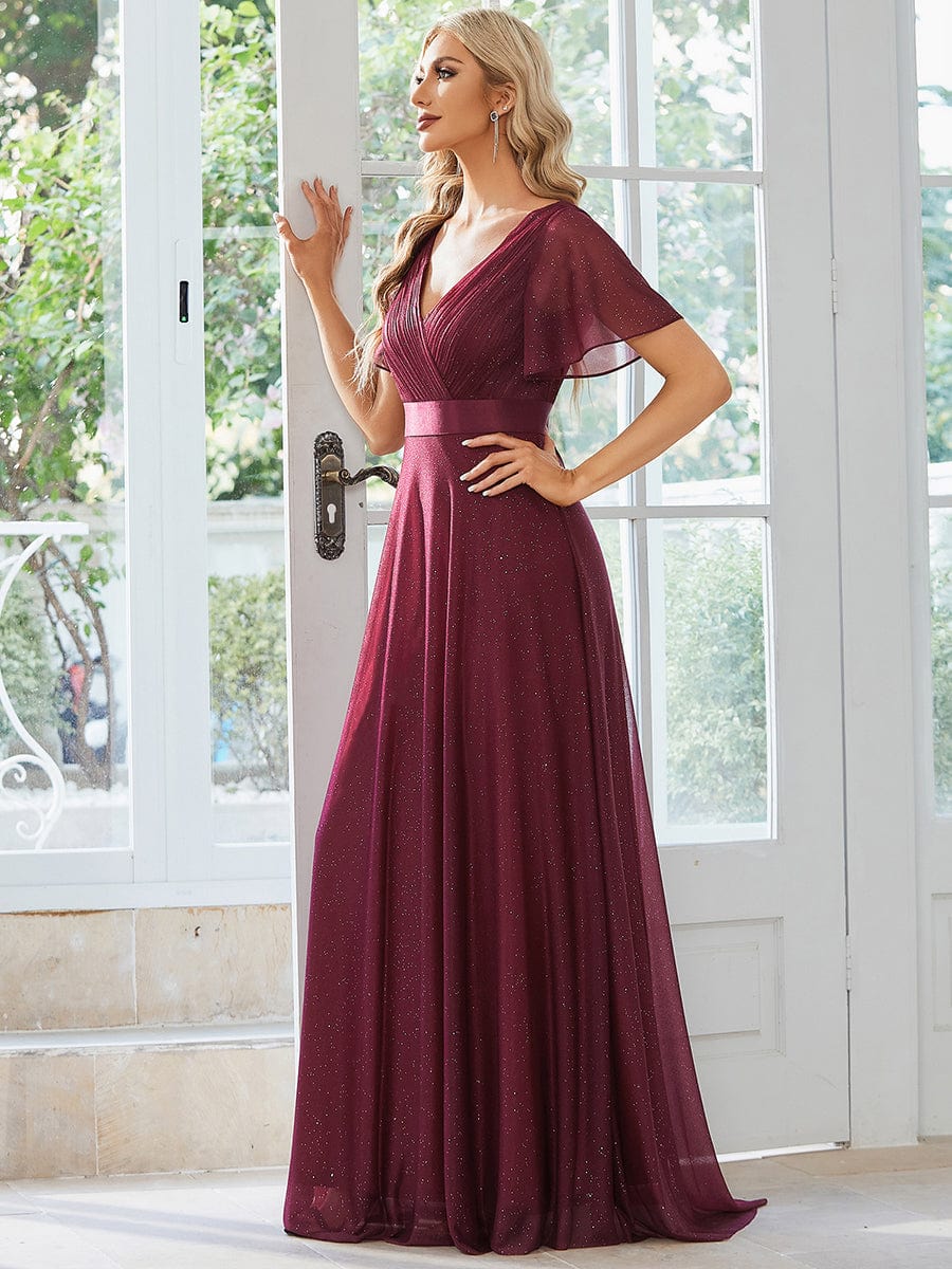 Burgundy Concert Dresses #style_EE50159BD