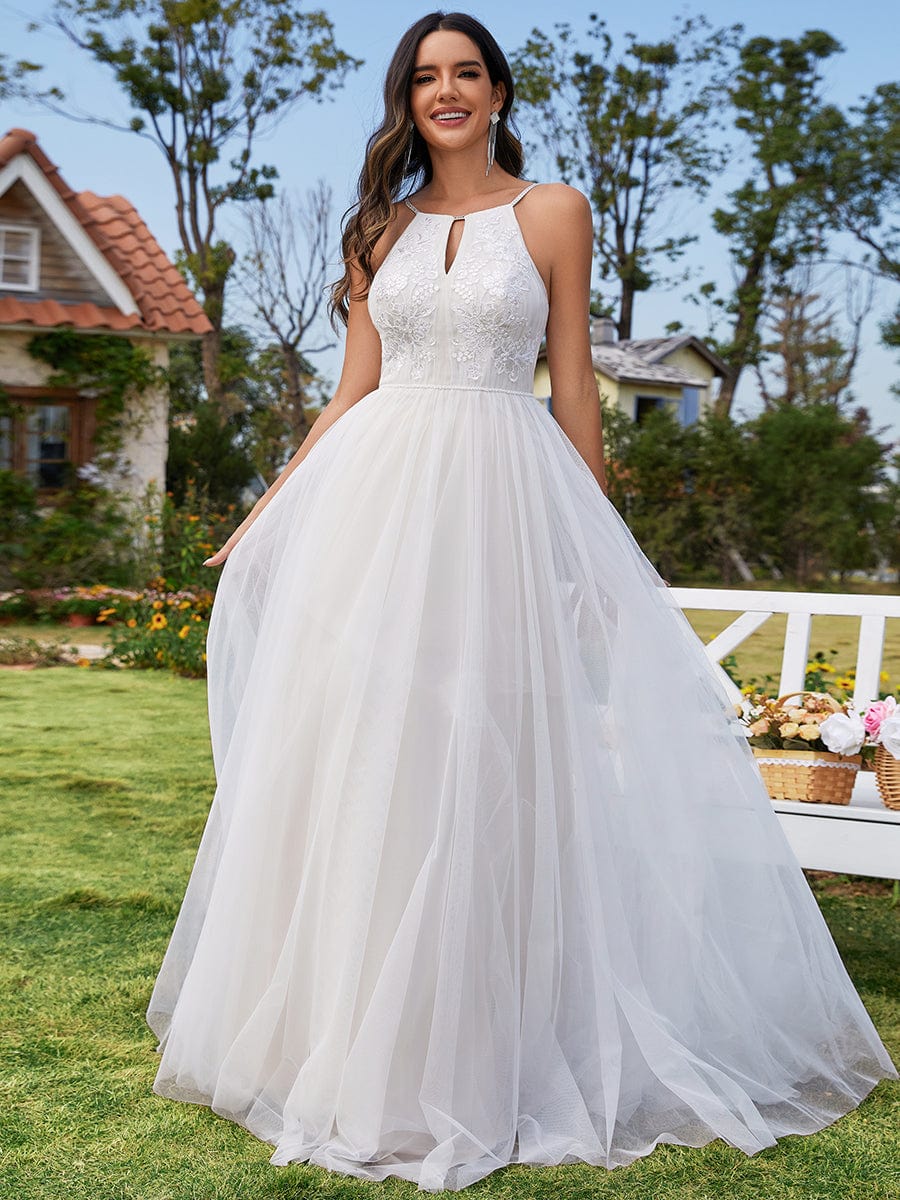 Halter neckline wedding dress best sale