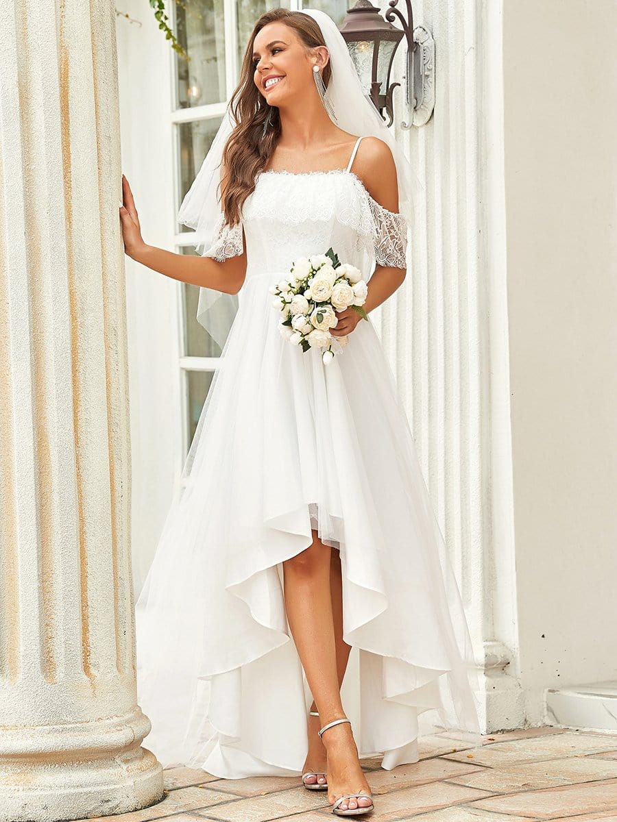 Plunge high low wedding dresses hotsell