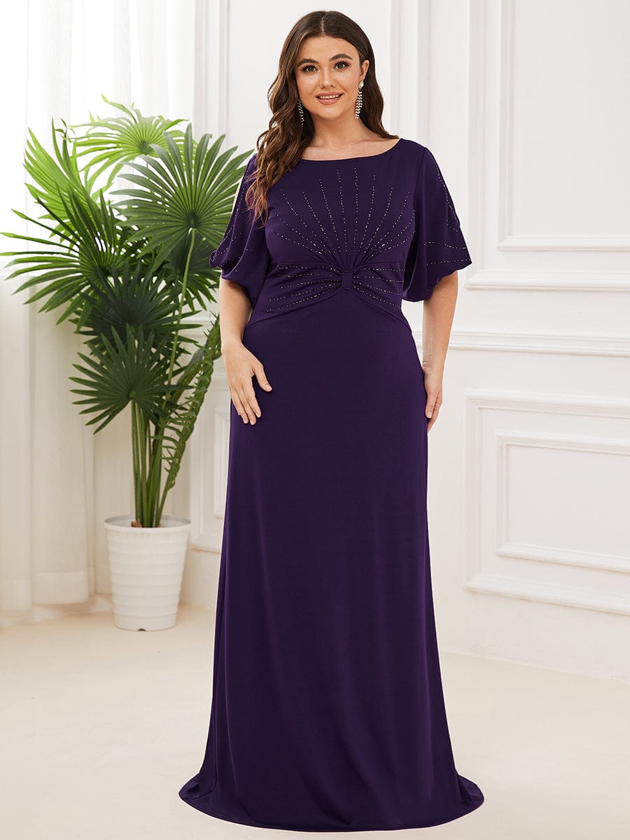 Simple Maxi Plus Size Mermaid Party Dresses For Women #color_Dark Purple