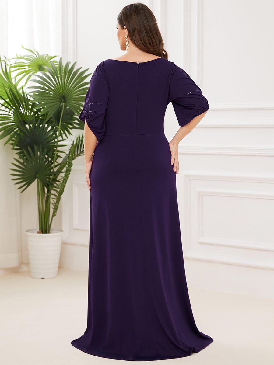 Simple Maxi Plus Size Mermaid Party Dresses For Women #color_Dark Purple