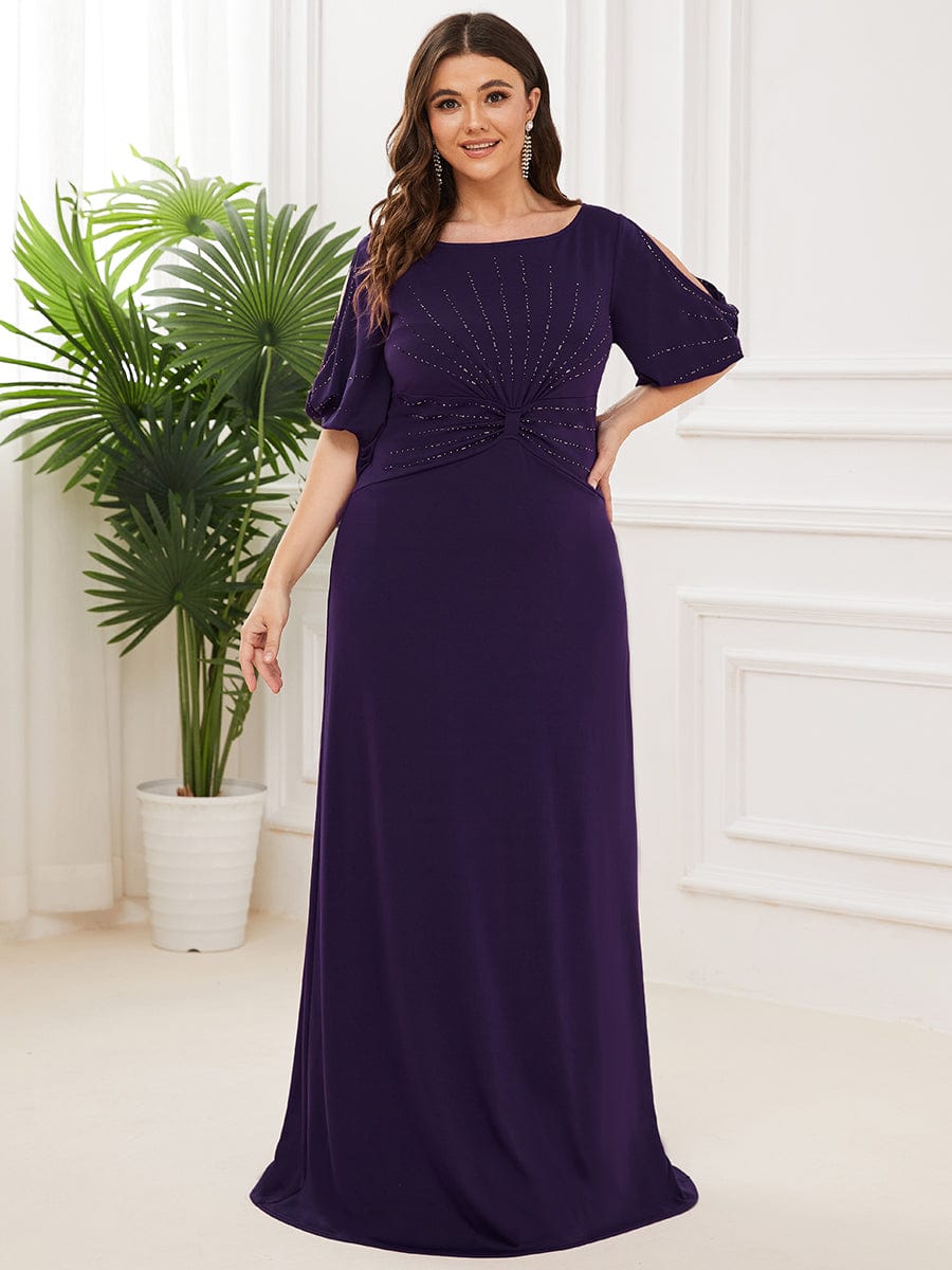 Simple Maxi Plus Size Mermaid Party Dresses For Women #color_Dark Purple