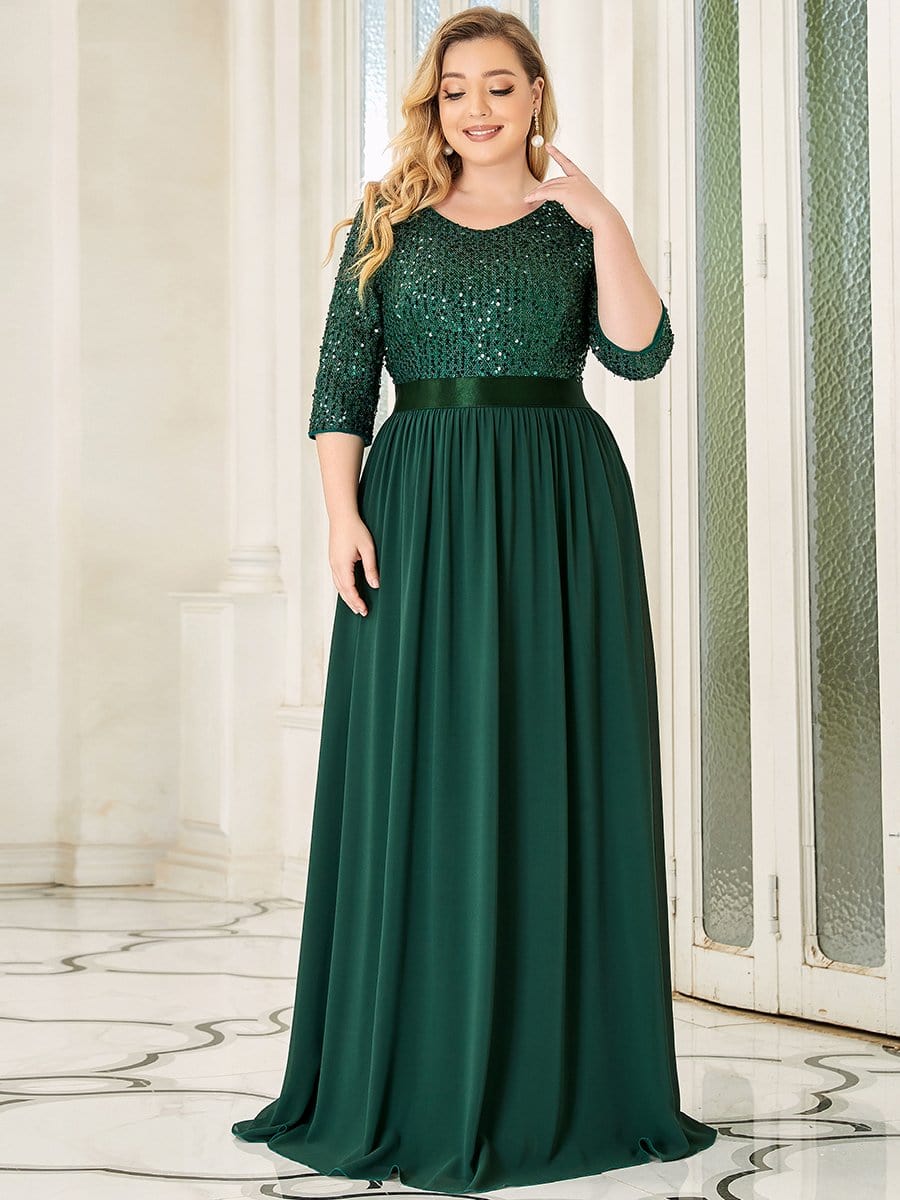 Plus Size Evening Dresses for Mom Sequin Tulle Floor Length Ever Pretty UK