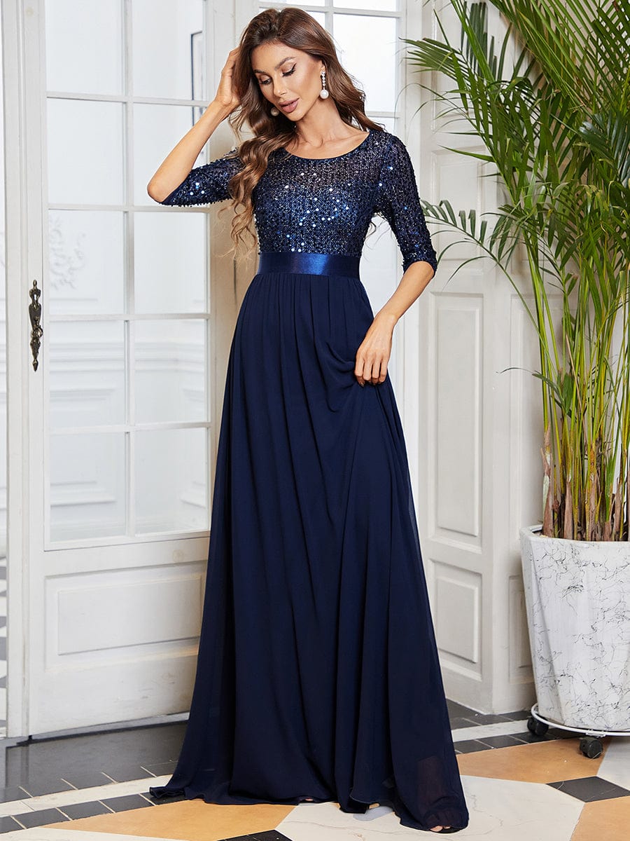 Blue Concert Dresses #style_EP00683NB