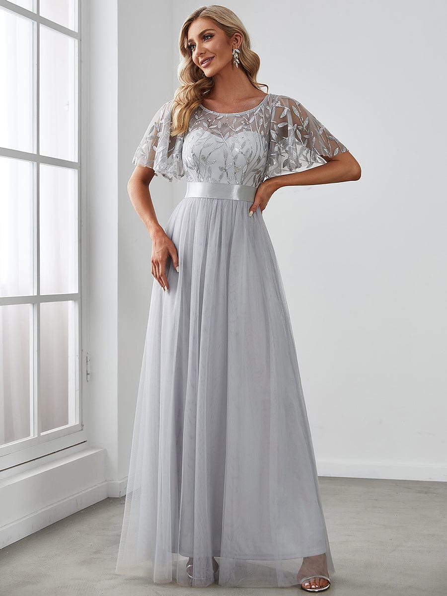 Grey Bridesmaid Dresses #style_EP00904GY