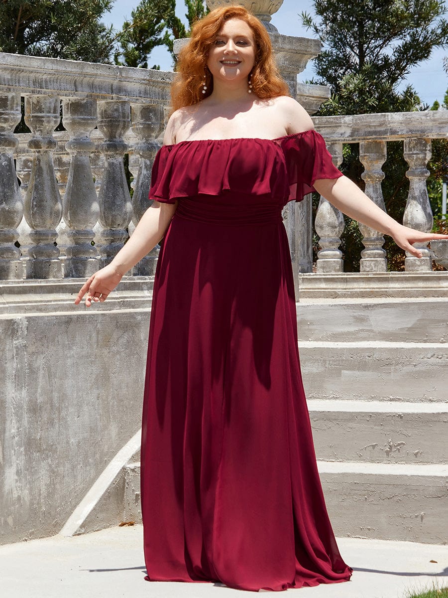 Burgundy Bridesmaid Dresses #style_EP00968BD