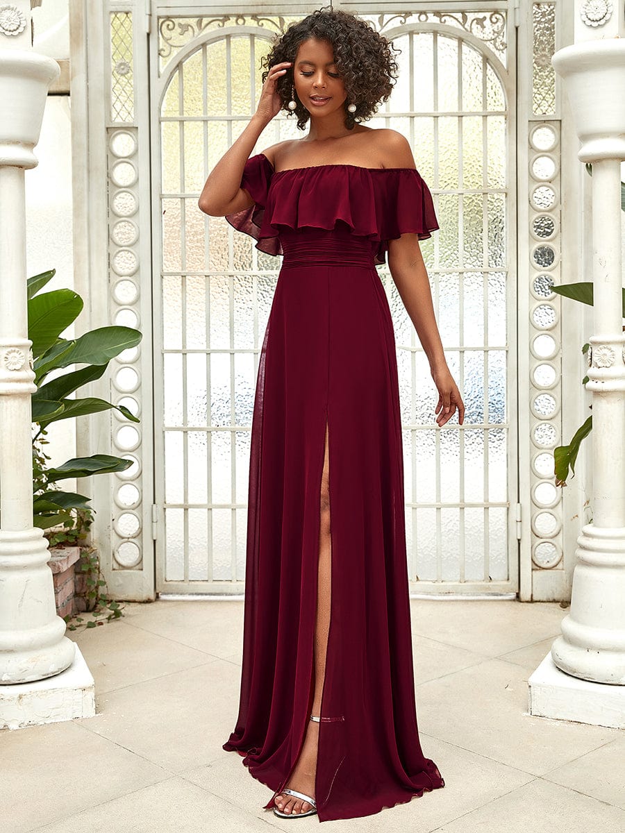 Burgundy Bridesmaid Dresses #style_EP00968BD