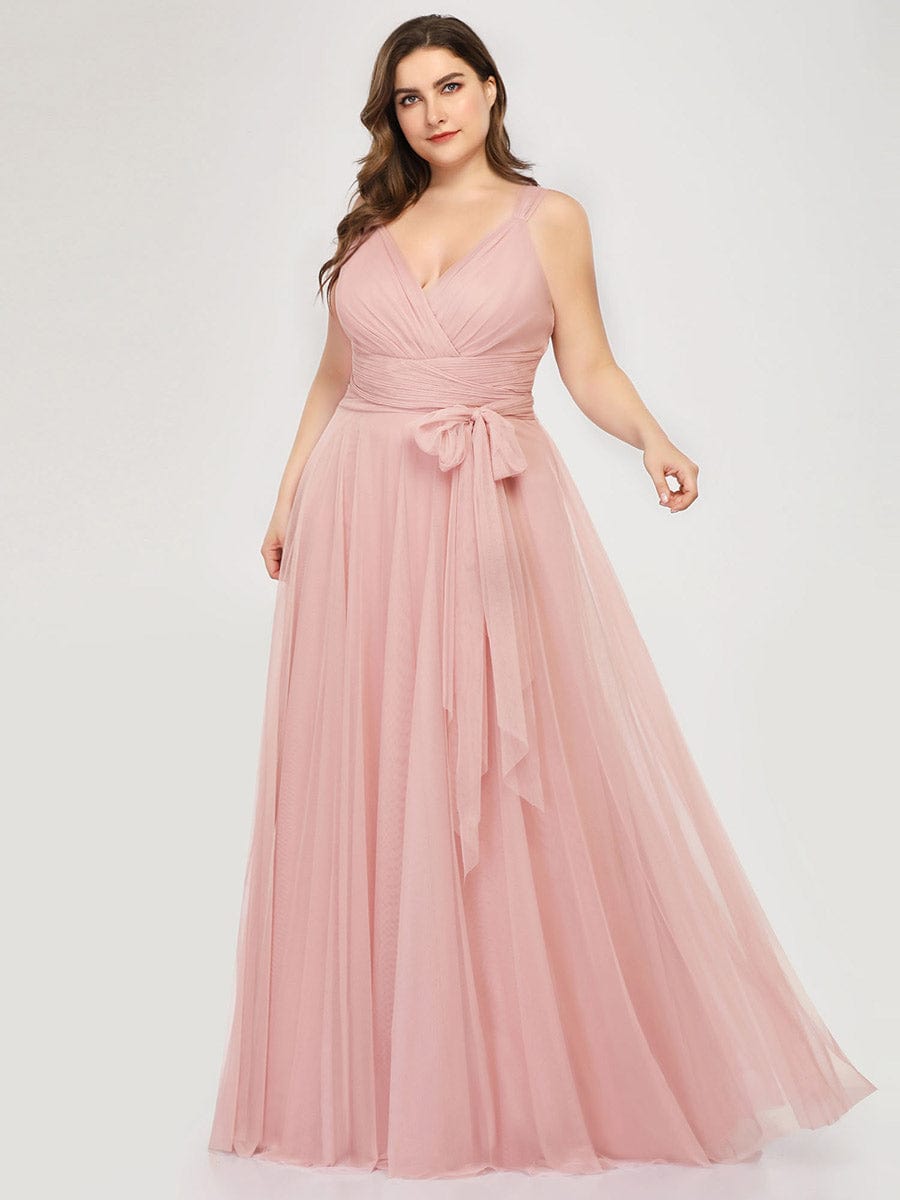 Pink Tulle Bridesmaid Dresses #style_EP07303PK