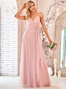 Pink Tulle Bridesmaid Dresses #style_EP07303PK