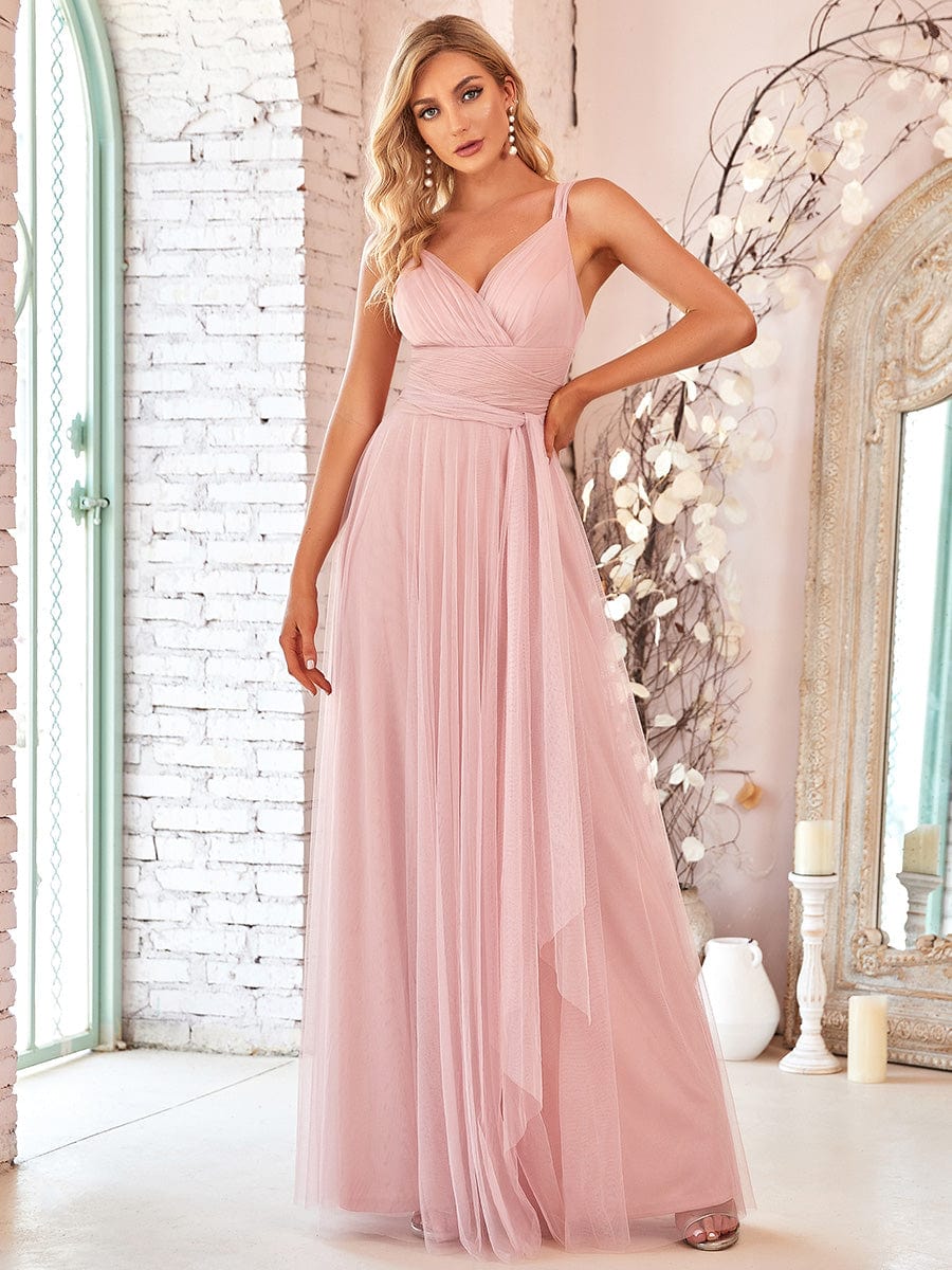 Pink Tulle Bridesmaid Dresses #style_EP07303PK