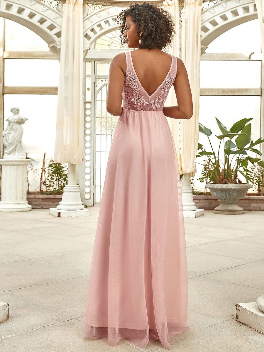 Pink Tulle Bridesmaid Dresses #style_EP07543PK