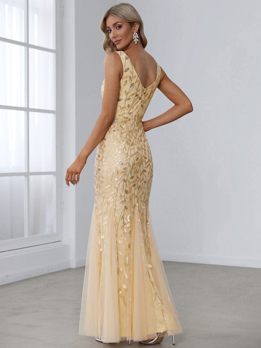 Gold Bridesmaid Dresses #style_EP07886GD