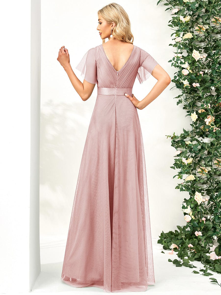 Pink Tulle Bridesmaid Dresses #style_EP07962PK