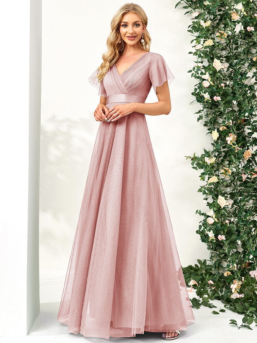 Pink Tulle Bridesmaid Dresses #style_EP07962PK