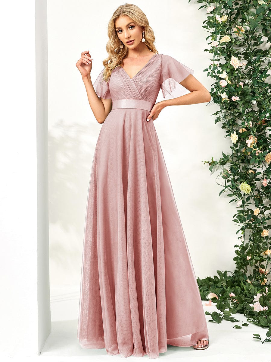 Pink Tulle Bridesmaid Dresses #style_EP07962PK