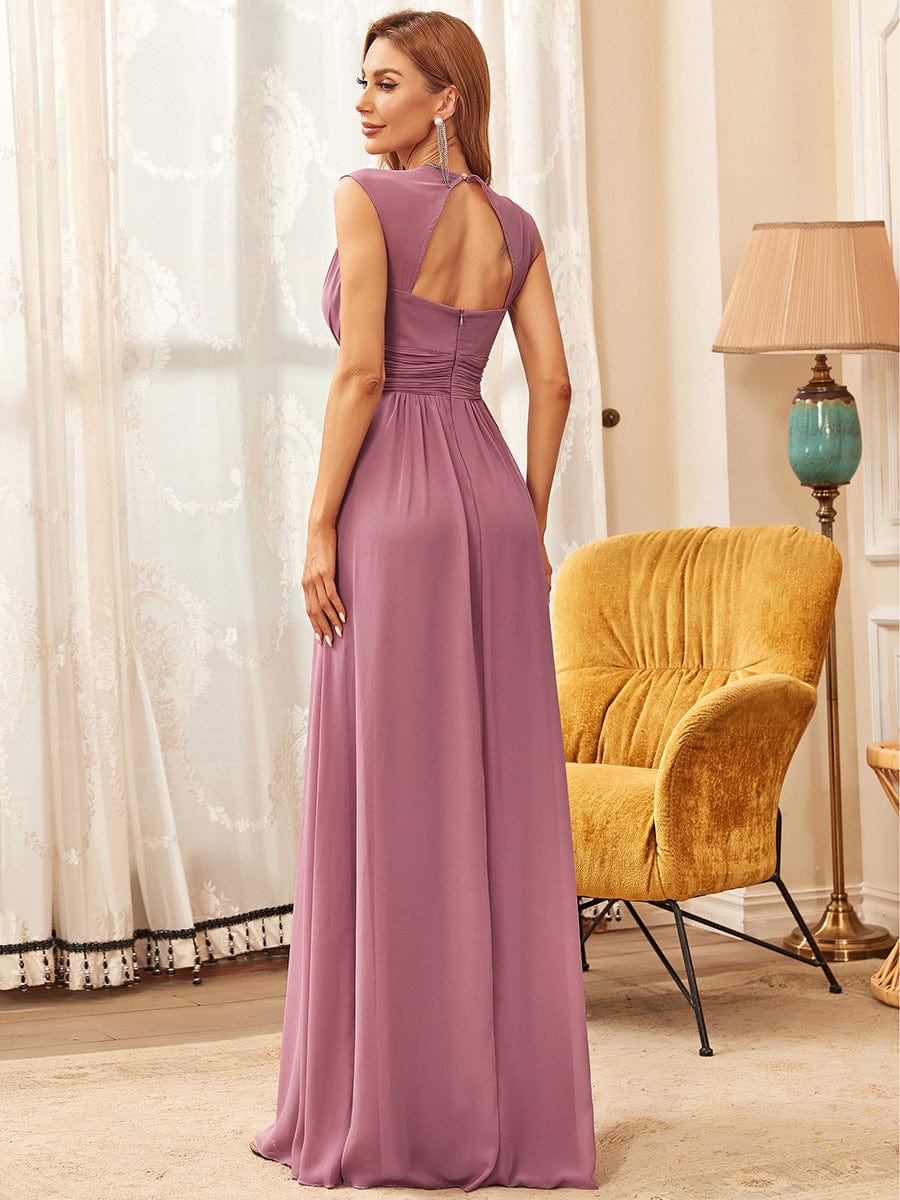 Custom Size Sleeveless Grecian Style Evening Dress #color_Purple Orchid