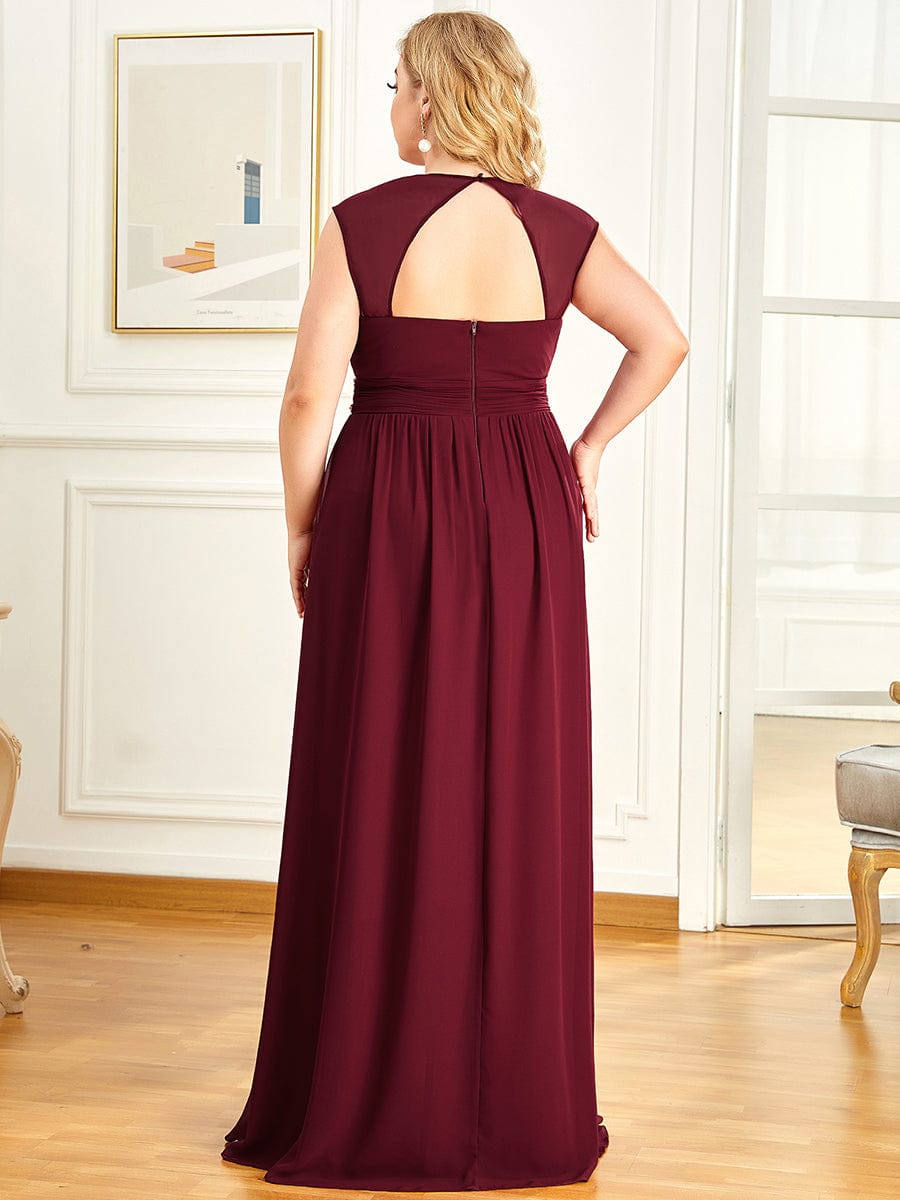 Sleeveless Grecian Style Formal Evening Dresses for Women #color_Burgundy
