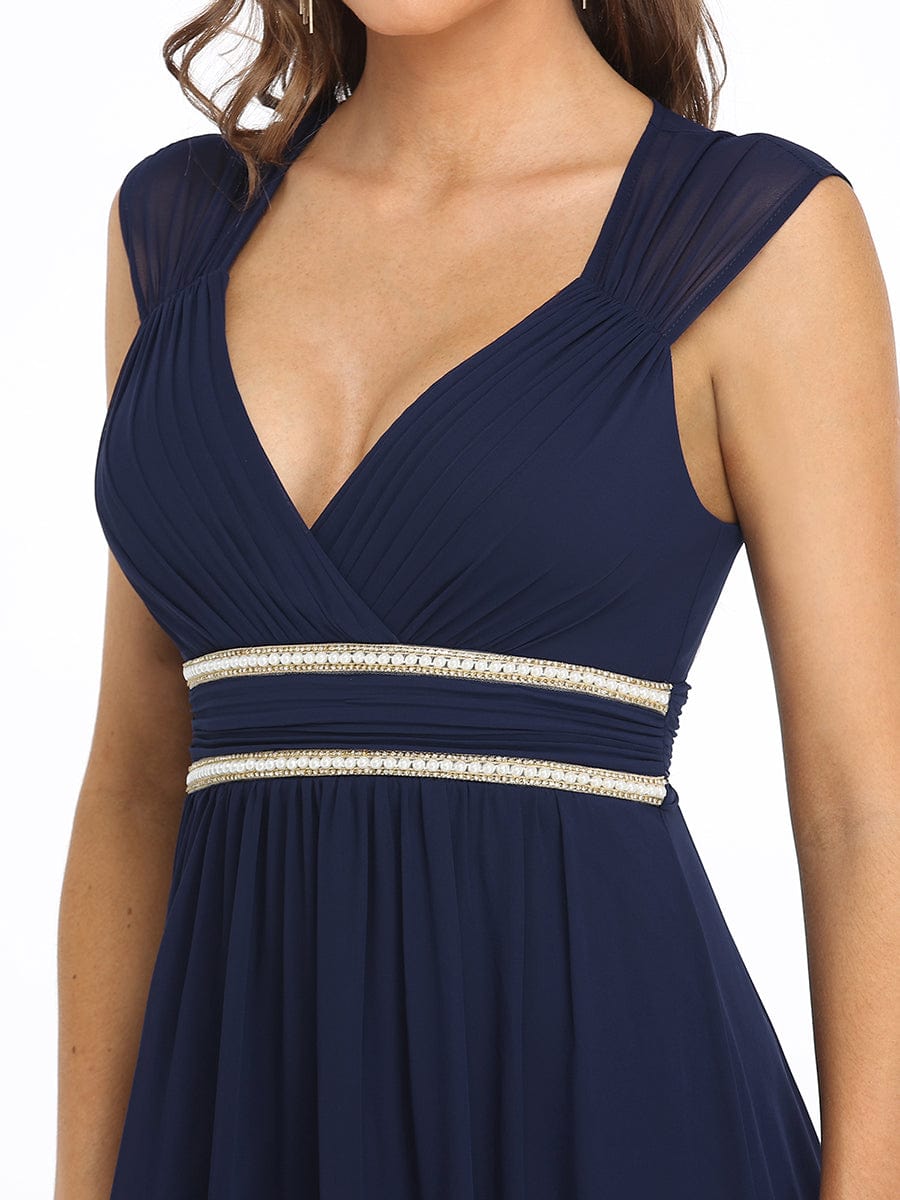 Sleeveless Grecian Style Formal Evening Dresses for Women #color_Navy Blue