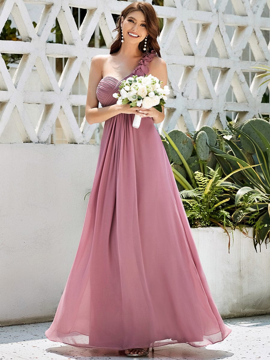 Chiffon One Shoulder Long Bridesmaid Dresses