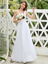 Chiffon One Shoulder Long Bridesmaid Dresses #color_White