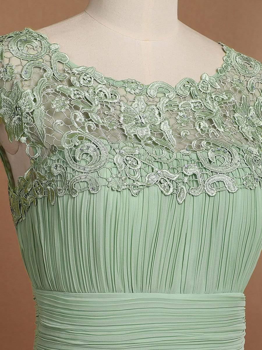 Maxi Long Empire Waist A Line Bridesmaid Dress #color_Mint Green