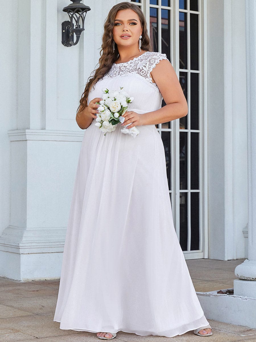 Maxi Long Empire Waist A Line Bridesmaid Dress #color_White