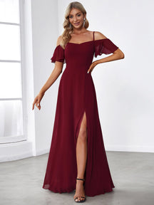 Burgundy Bridesmaid Dresses #style_ES00237BD