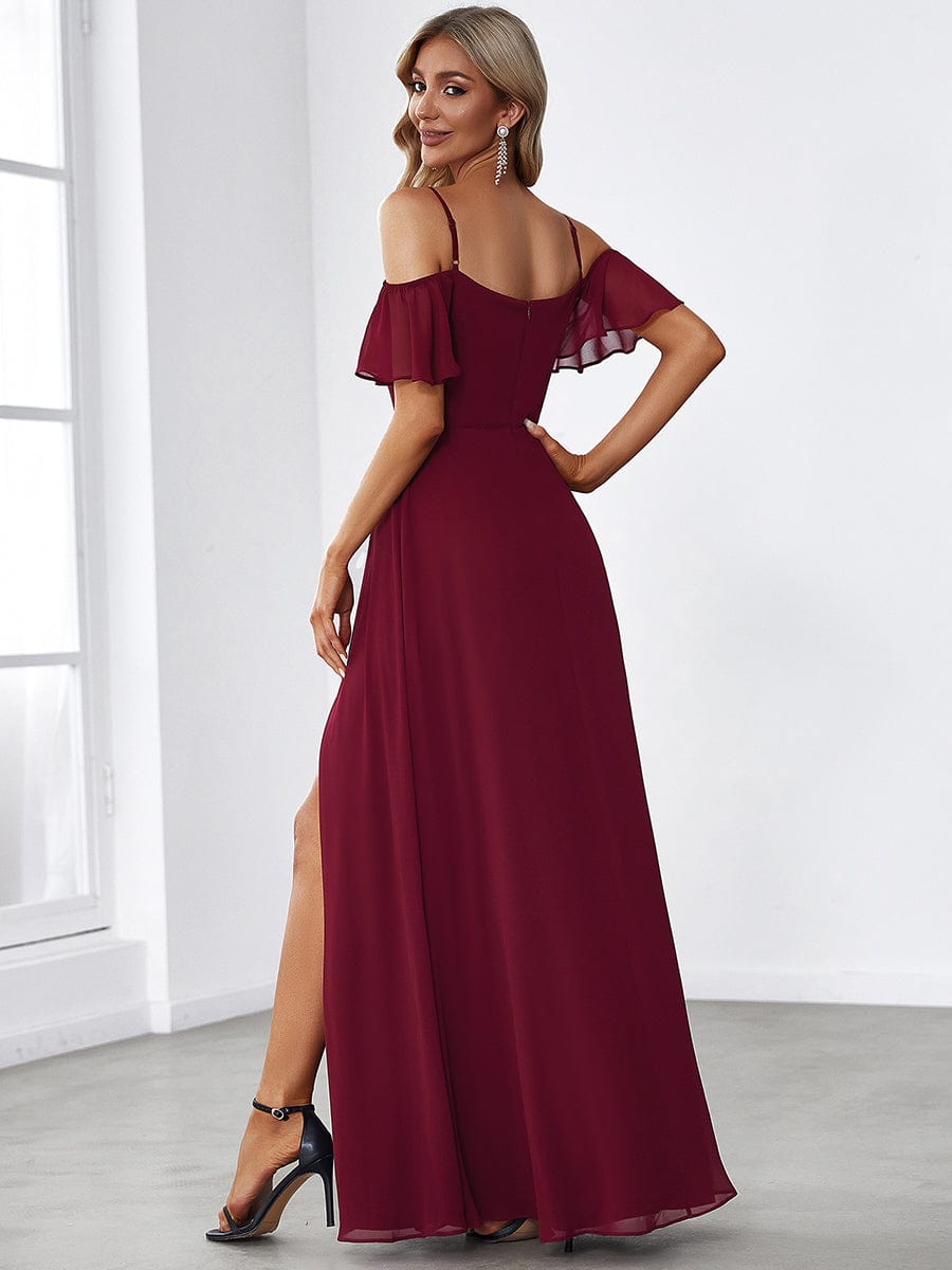 Burgundy Bridesmaid Dresses #style_ES00237BD